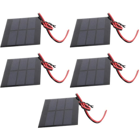 zhuolong 5Pcs Mini Solar Panel Battery Cell Board Module with 30cm Wire 60 x 80 x 3MM DC 0.65W 1.5V zhuolong 5Pcs Mini Solar Panel Battery Cell Board Module with 30cm Wire 60 x 80 x 3MM DC 0.65W 1.5V